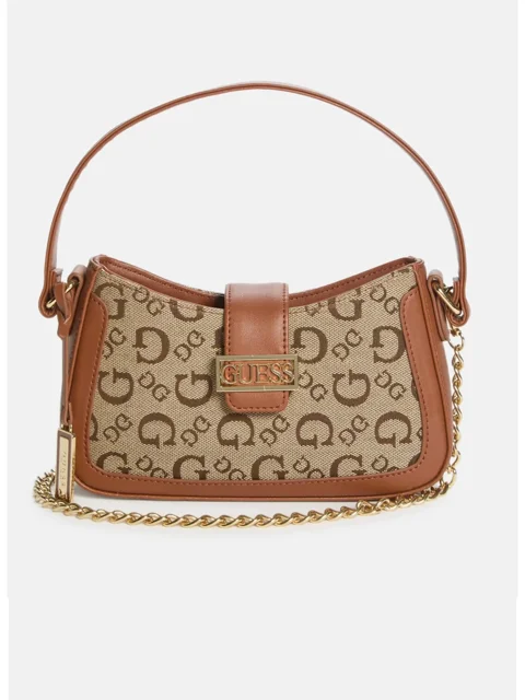 کیف دوشی زنانه گس مدل سابرینا قهوهای | Guess Sabrina Shoulder Bag Brown